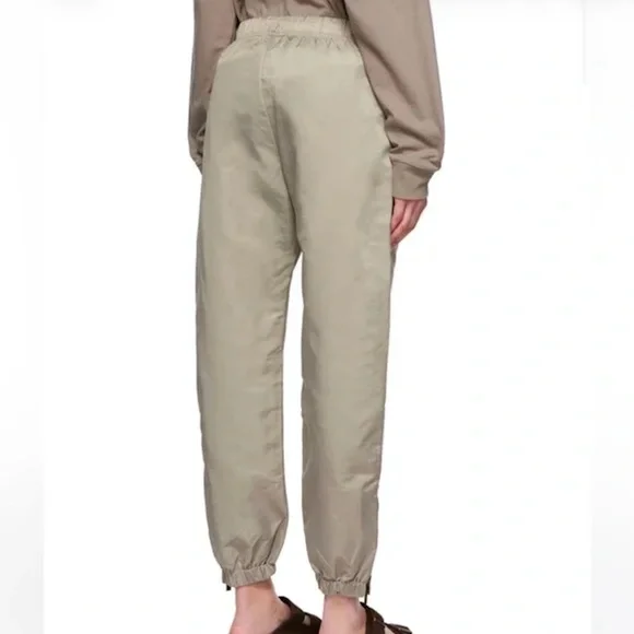 FEAR OF GOD ESSENTIALS | Nylon Cotton Satin Track Pants in Dust/Taupe | Size XS - Picture 2 of 13